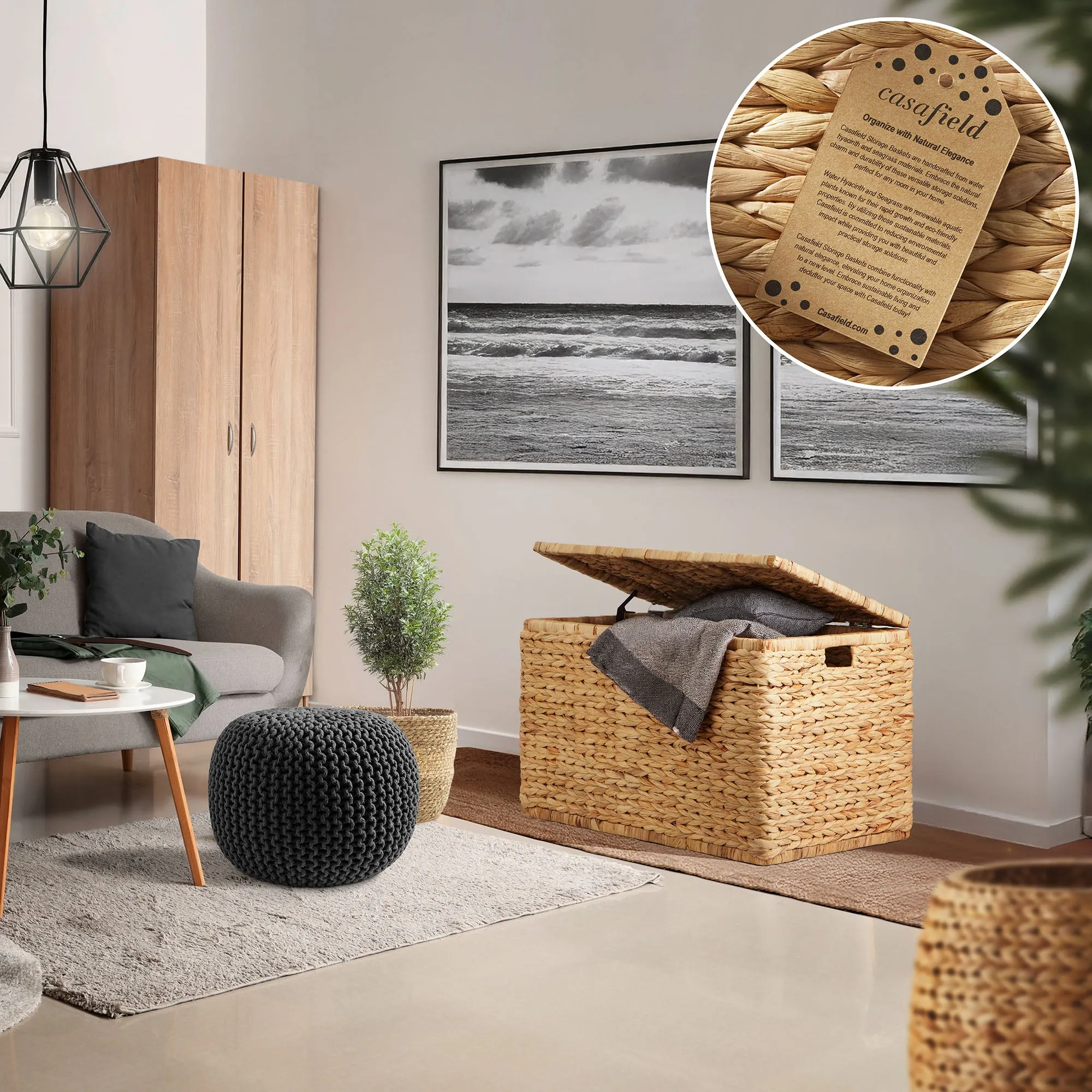 30" Water Hyacinth Storage Chest