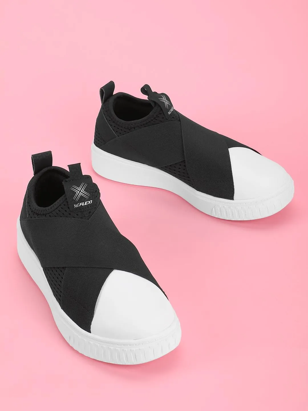 361 DEGREE Cross-Strap Skateboarding Slip-On Trainers