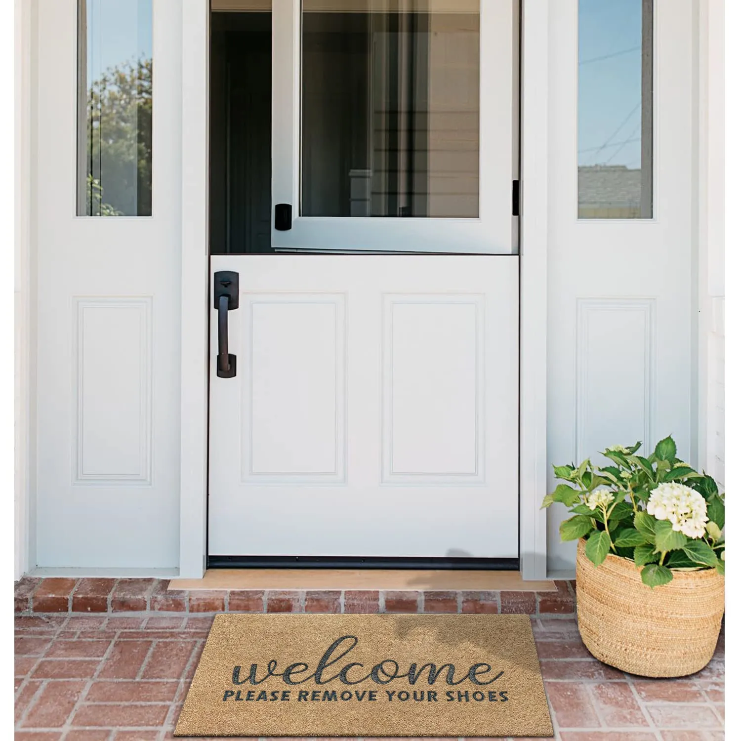 AAZZKANG Welcome Mat Non Slip Please Remove Your Shoes Doormat Large 36"x24" Easy to Clean Front Door Mat for Entrance,High Traffic Areas