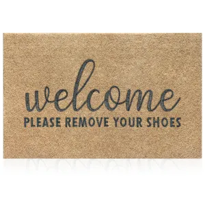AAZZKANG Welcome Mat Non Slip Please Remove Your Shoes Doormat Large 36"x24" Easy to Clean Front Door Mat for Entrance,High Traffic Areas