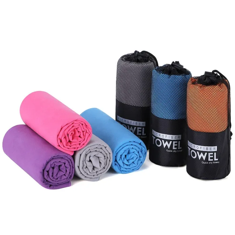 Absorbent Quick Dry Sports Towel Microfiber Bath Towel 40x80cm(Yellow Square Mesh Bag)