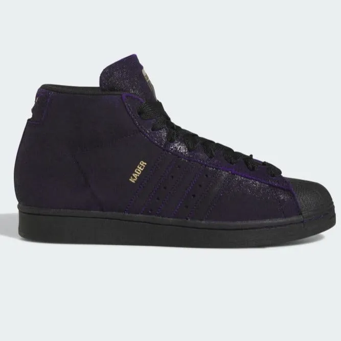 Adidas Kader Pro Model ADV Skateboard Shoe - Core Black/Core Black/Dark Purple