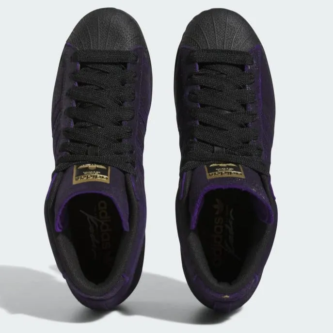 Adidas Kader Pro Model ADV Skateboard Shoe - Core Black/Core Black/Dark Purple
