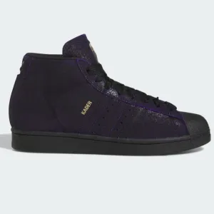 Adidas Kader Pro Model ADV Skateboard Shoe - Core Black/Core Black/Dark Purple