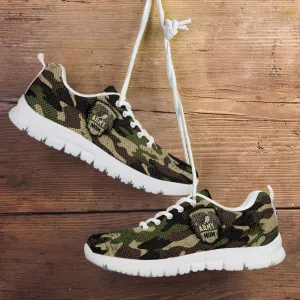 Army Mom Green Camouflage Mesh Fabric Running Shoes