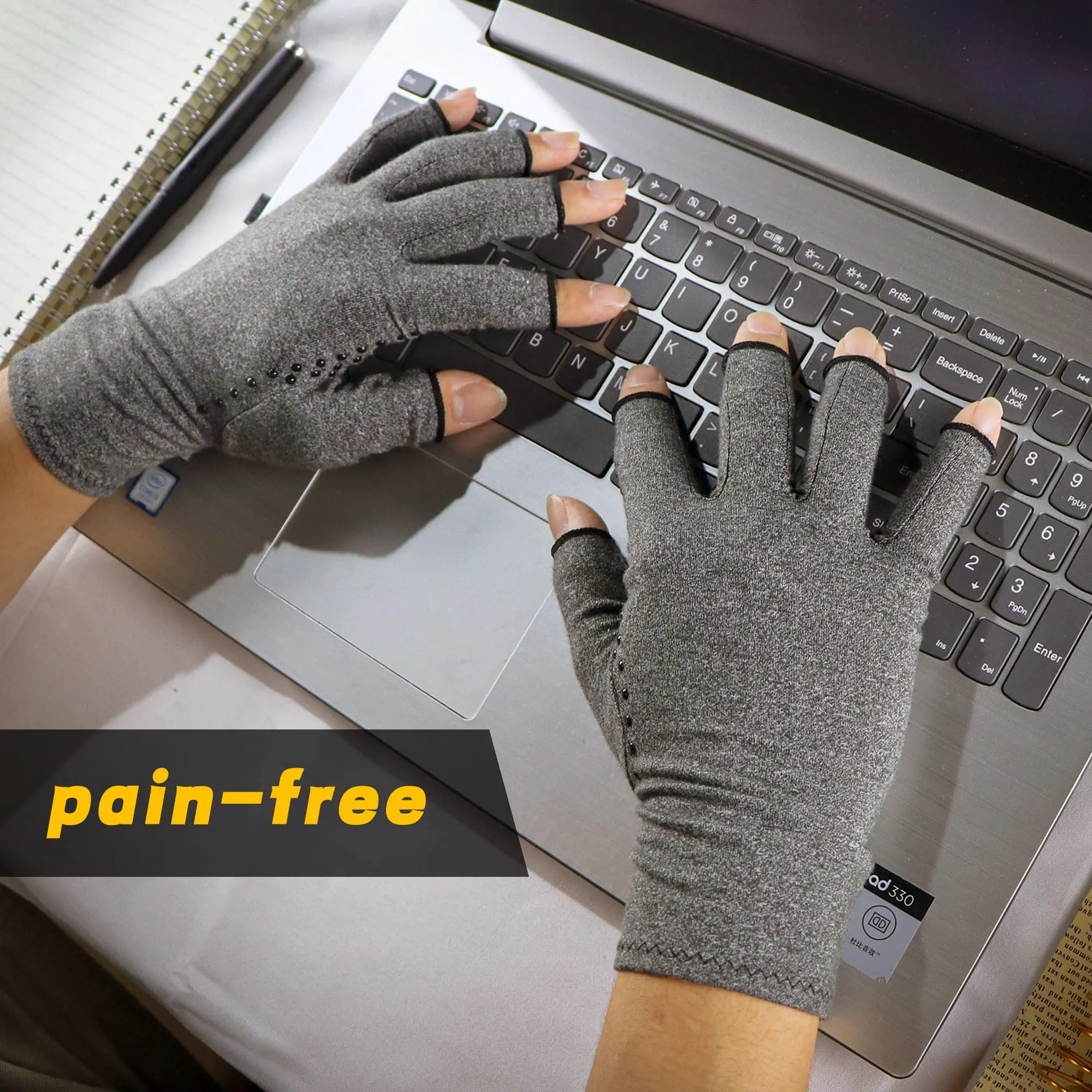 Arthritis Gloves for Women and Men for Pain -Compression Gloves for Swelling, Rheumatoid osteoarthritis,and Arthritis Hands(1 Pair) (M) Grey Medium (Pack of 1)