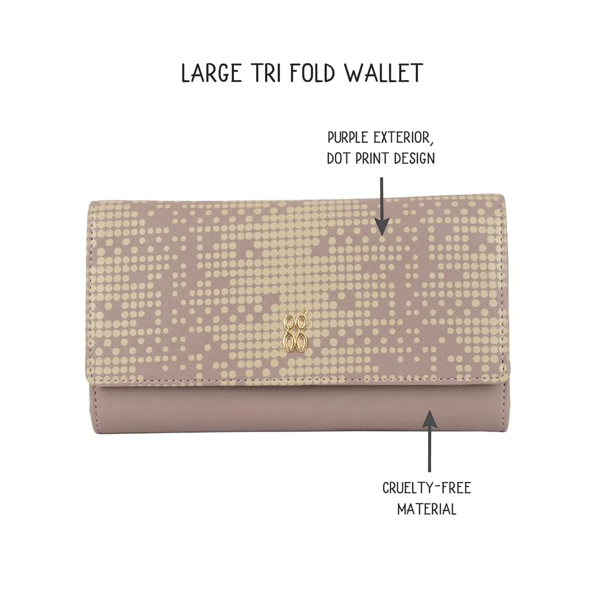 Baggit Women's 3 Fold Wallet - Large (Purple)