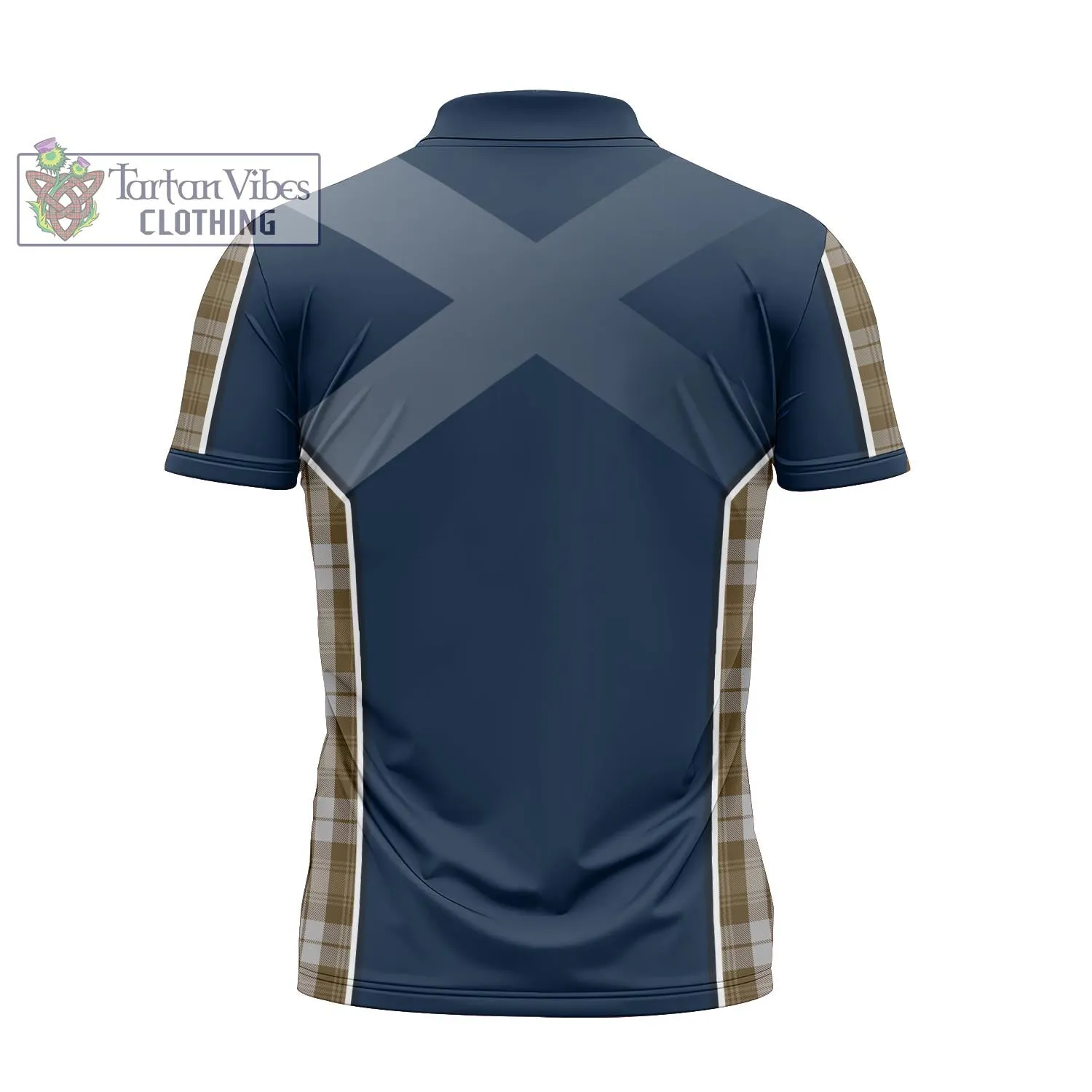 Baillie Dress Tartan Zipper Polo Shirt with Family Crest and Lion Rampant Vibes Sport Style