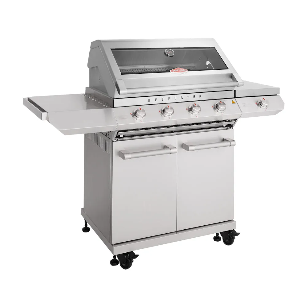 BeefEater 7000 Classic 4-Burner BBQ, Side Burner & Trolley, Stainless Steel