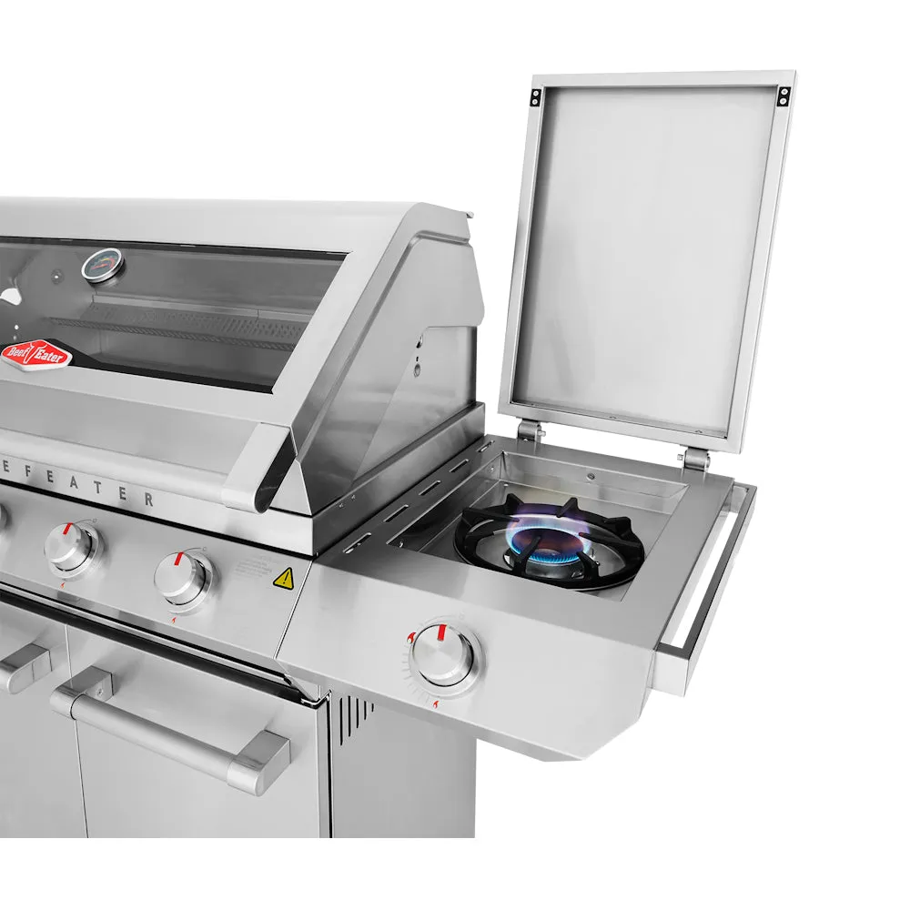 BeefEater 7000 Classic 4-Burner BBQ, Side Burner & Trolley, Stainless Steel