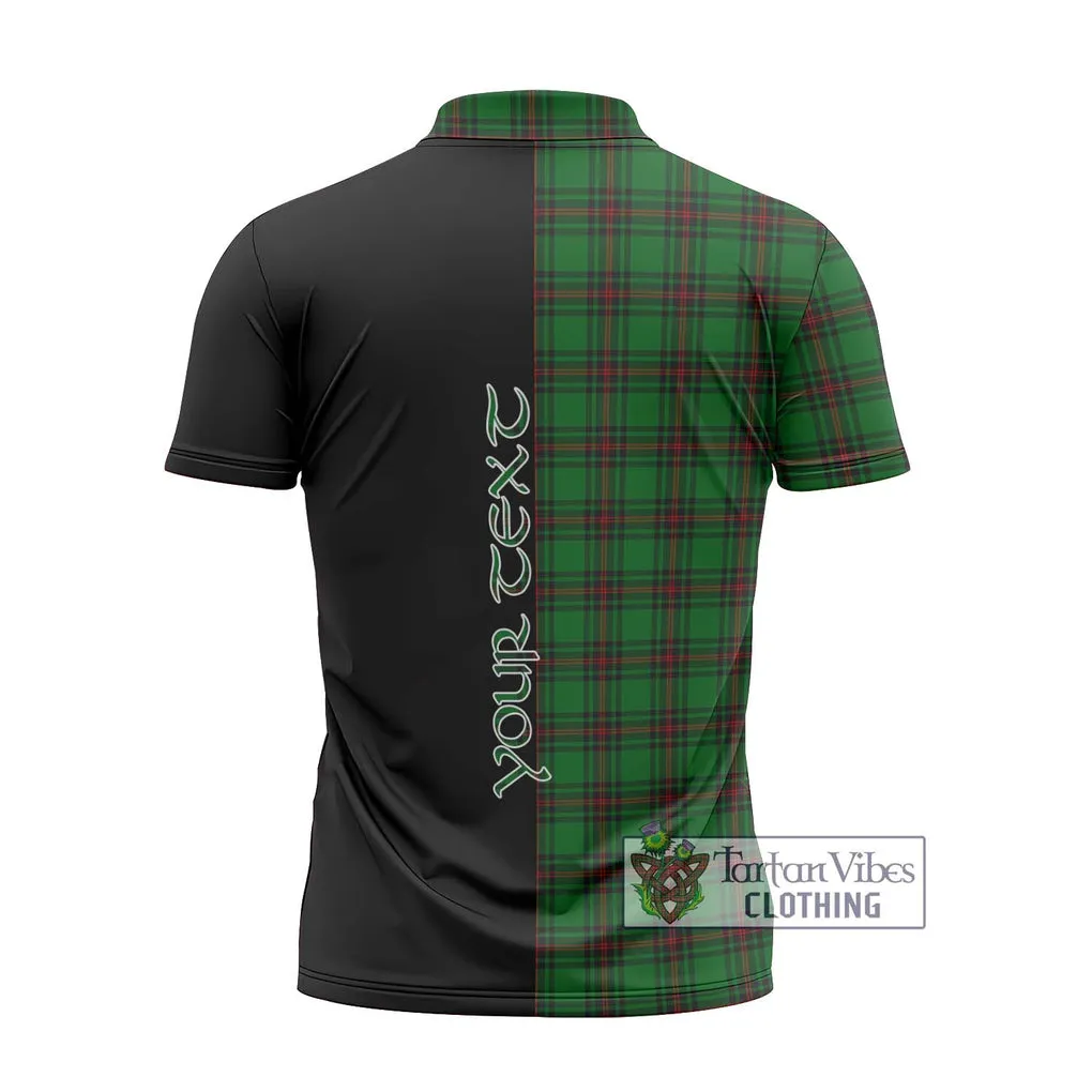 Beveridge Tartan Zipper Polo Shirt with Family Crest and Half Of Me Style