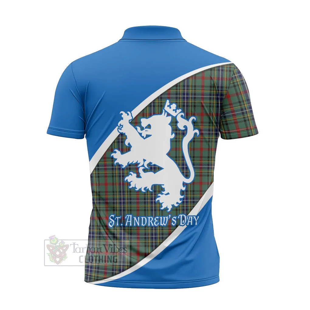 Bisset Family Crest Tartan Zipper Polo Shirt Celebrate Saint Andrew's Day in Style