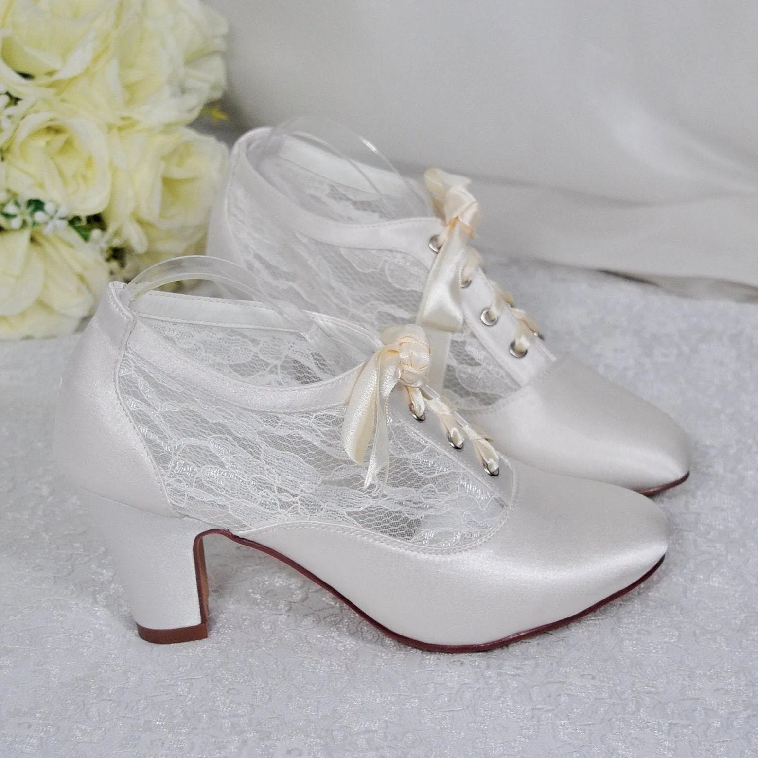 Block Heel Boots | White or Ivory