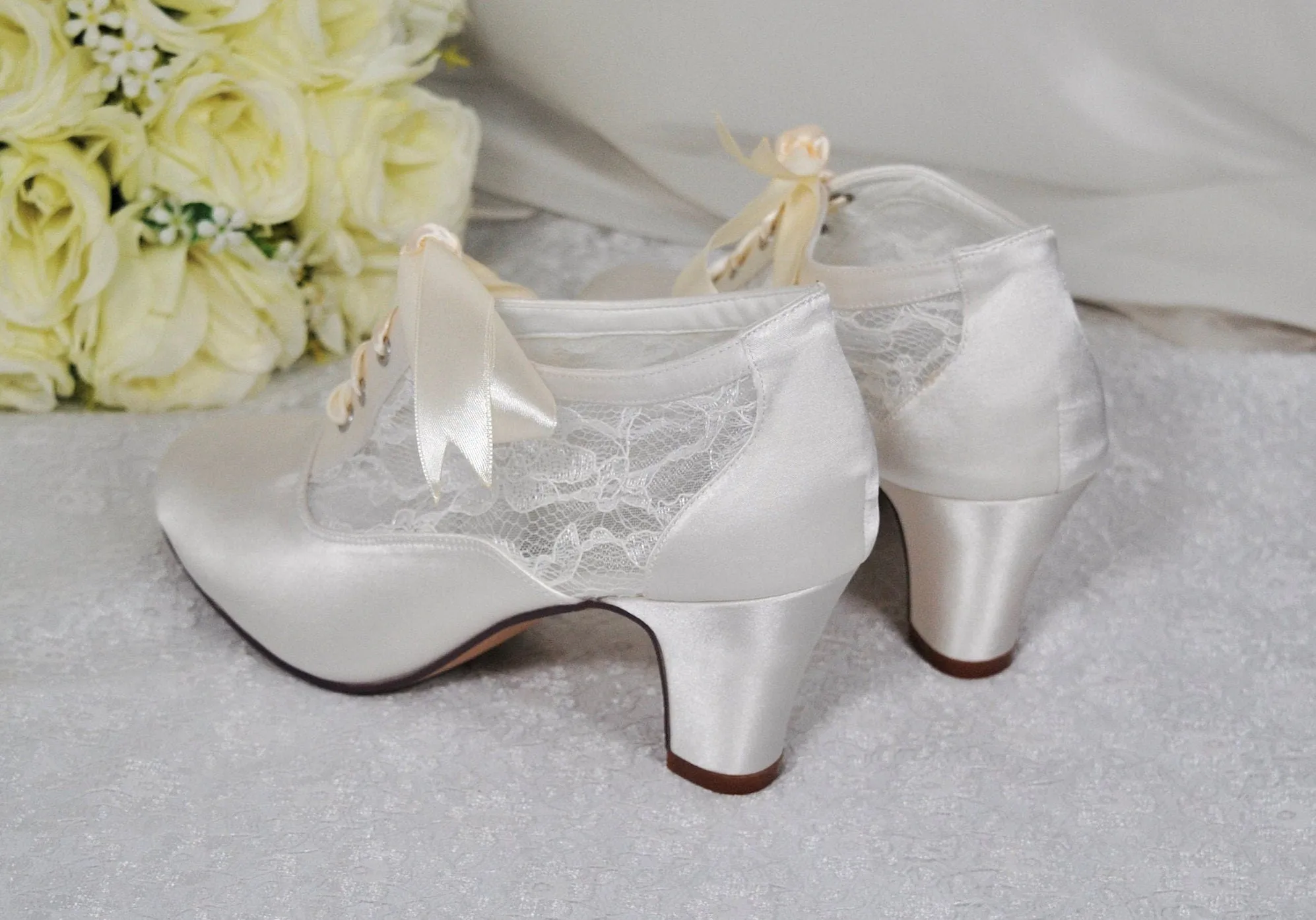 Block Heel Boots | White or Ivory
