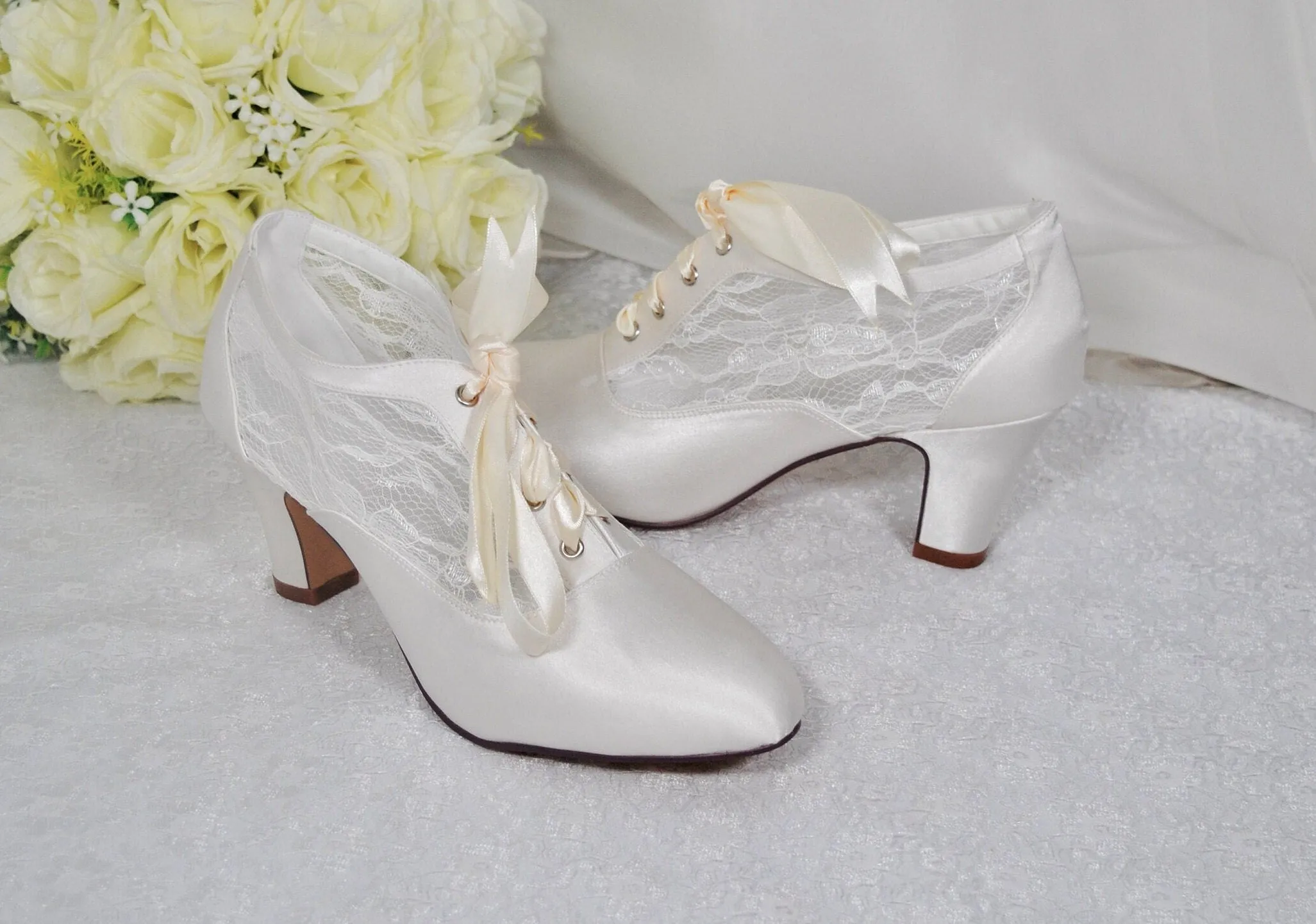 Block Heel Boots | White or Ivory