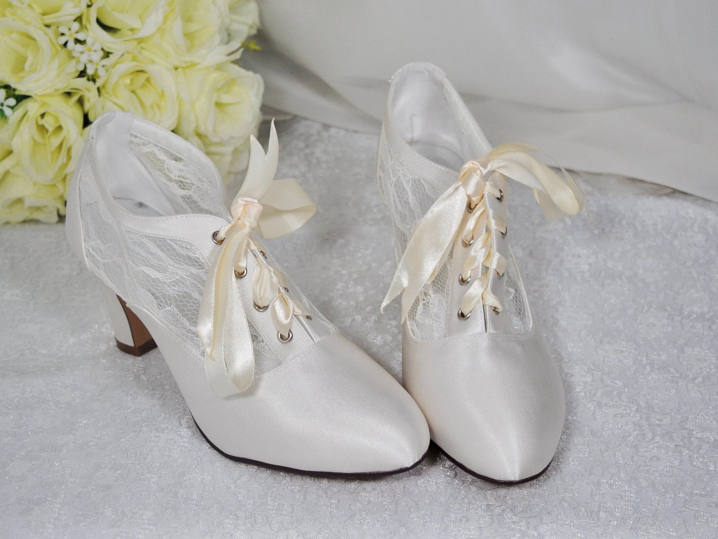 Block Heel Boots | White or Ivory