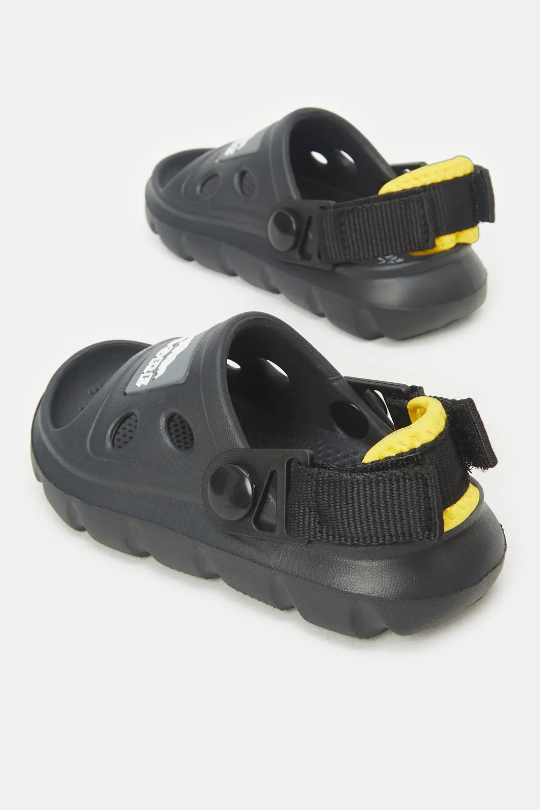 Boys Black Moulded Slide With Backstrap