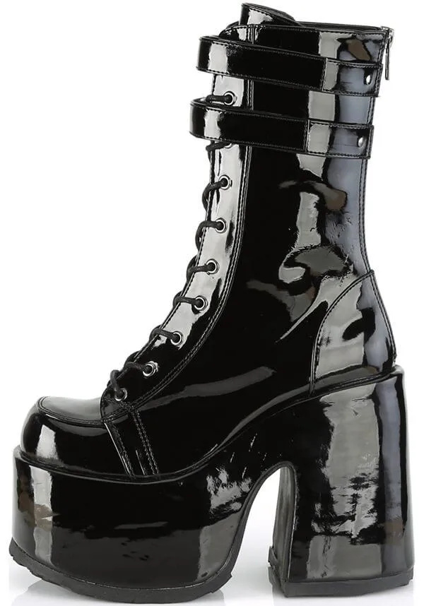 CAMEL-250 [Black Patent] | BOOTS [PREORDER]