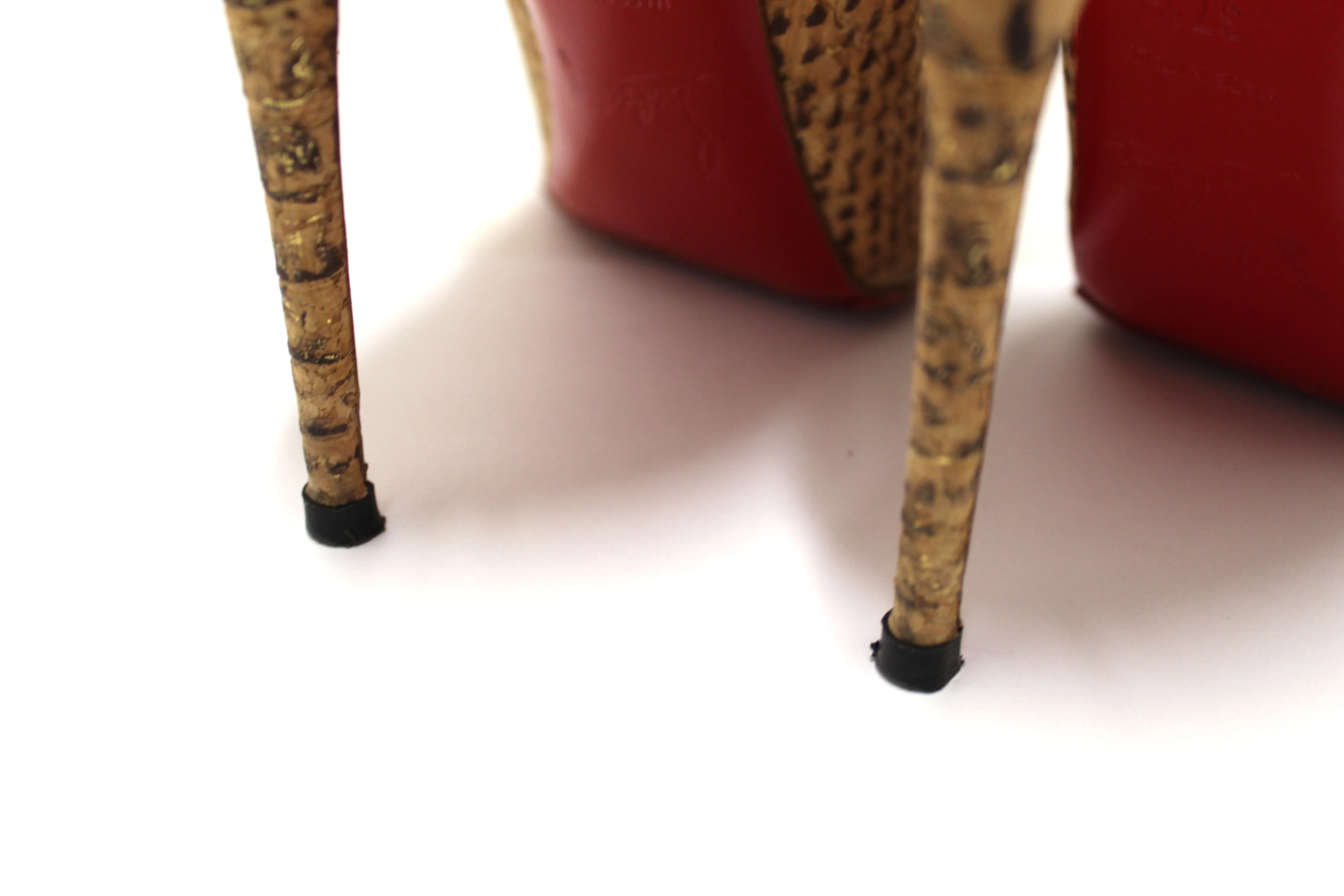 Christian Louboutin Anjalina 100 Cork Spike Heel 37.5