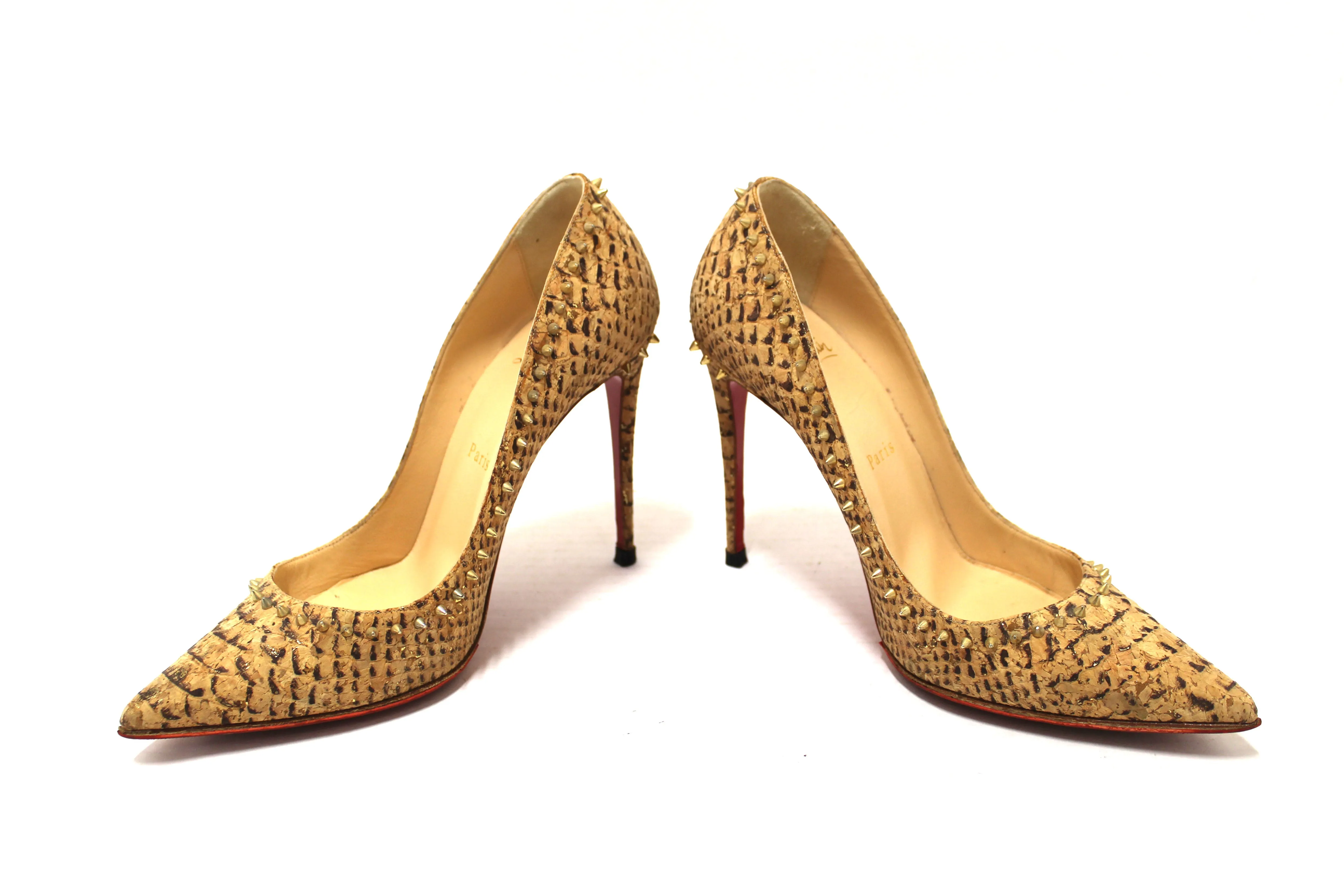 Christian Louboutin Anjalina 100 Cork Spike Heel 37.5