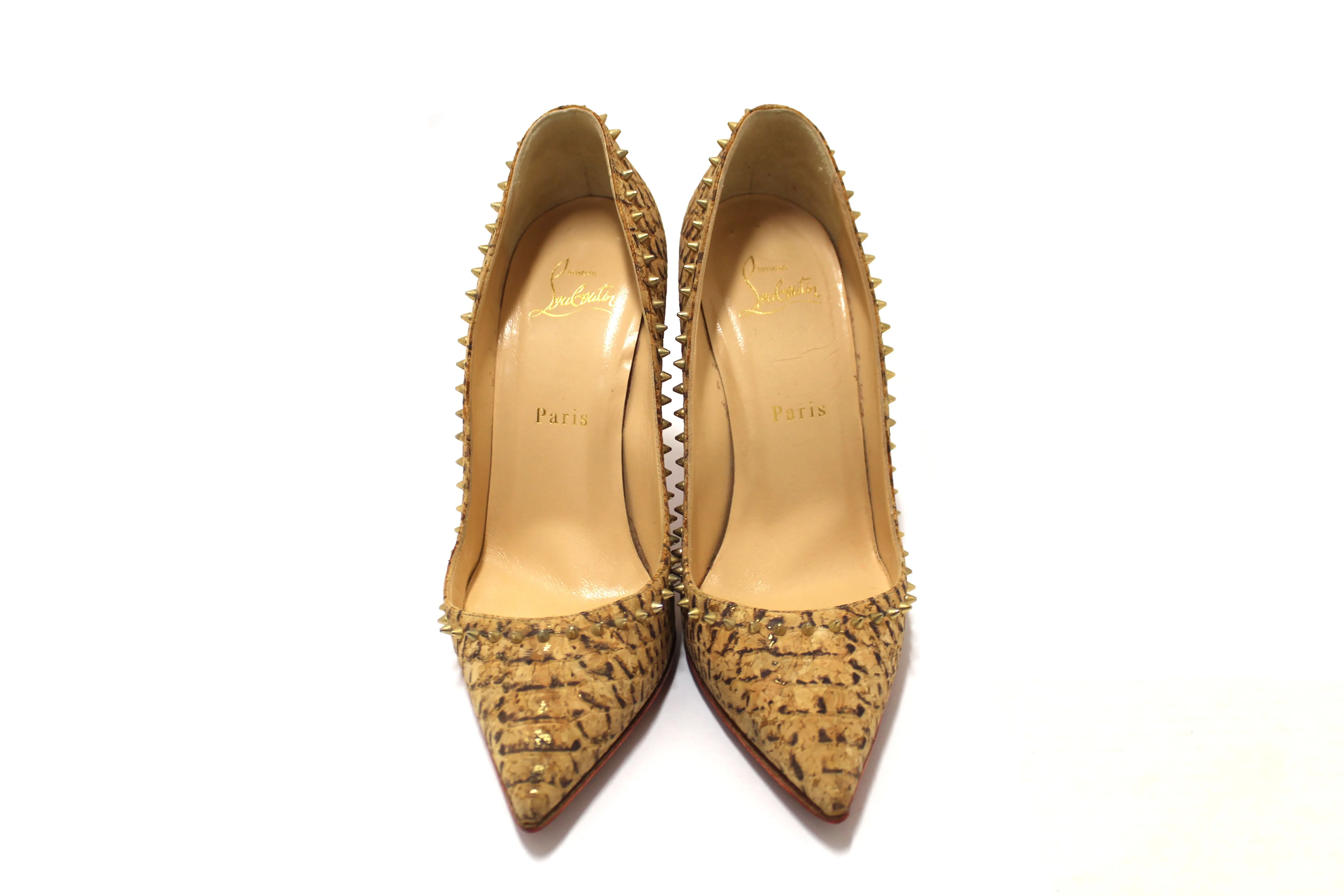 Christian Louboutin Anjalina 100 Cork Spike Heel 37.5