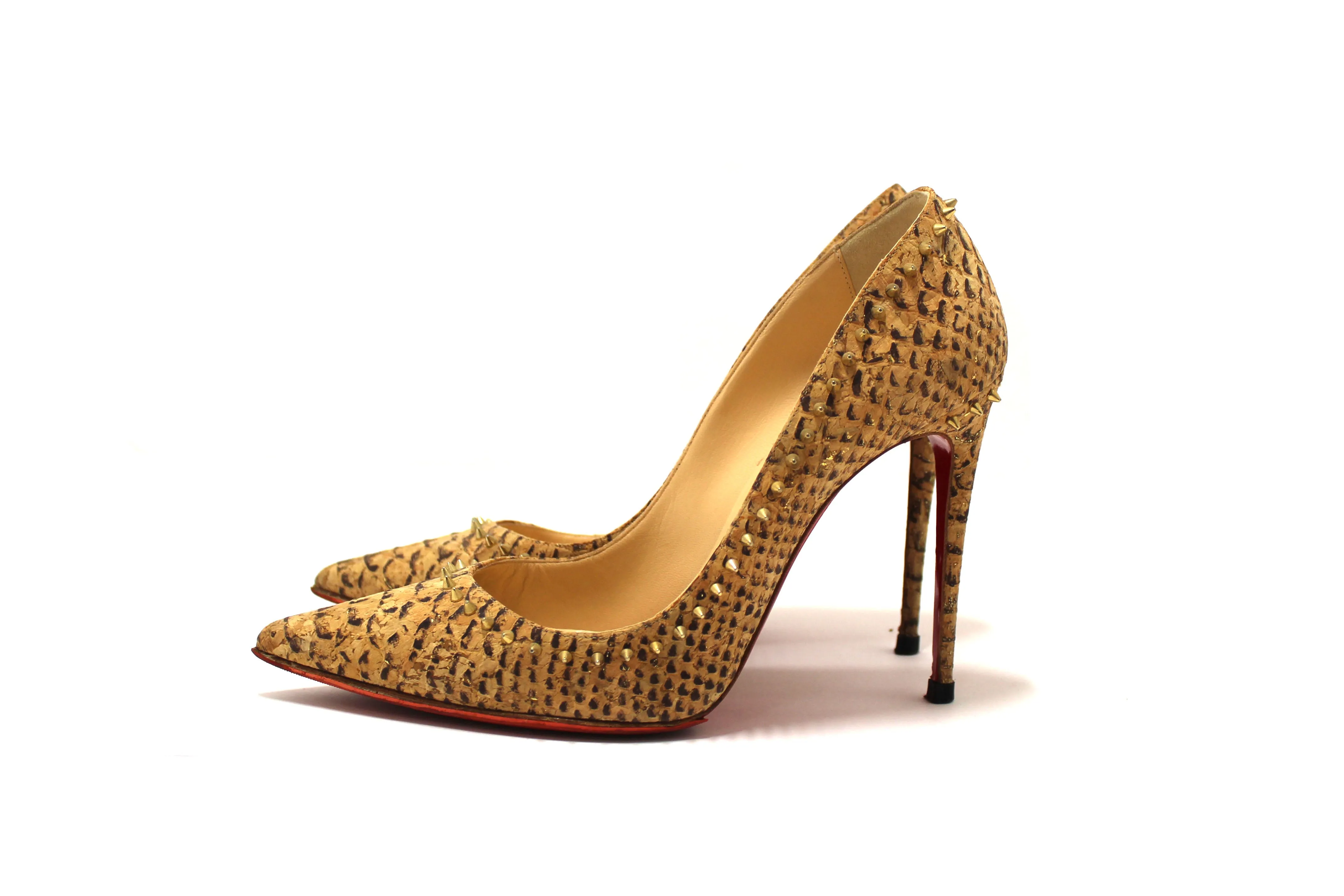 Christian Louboutin Anjalina 100 Cork Spike Heel 37.5