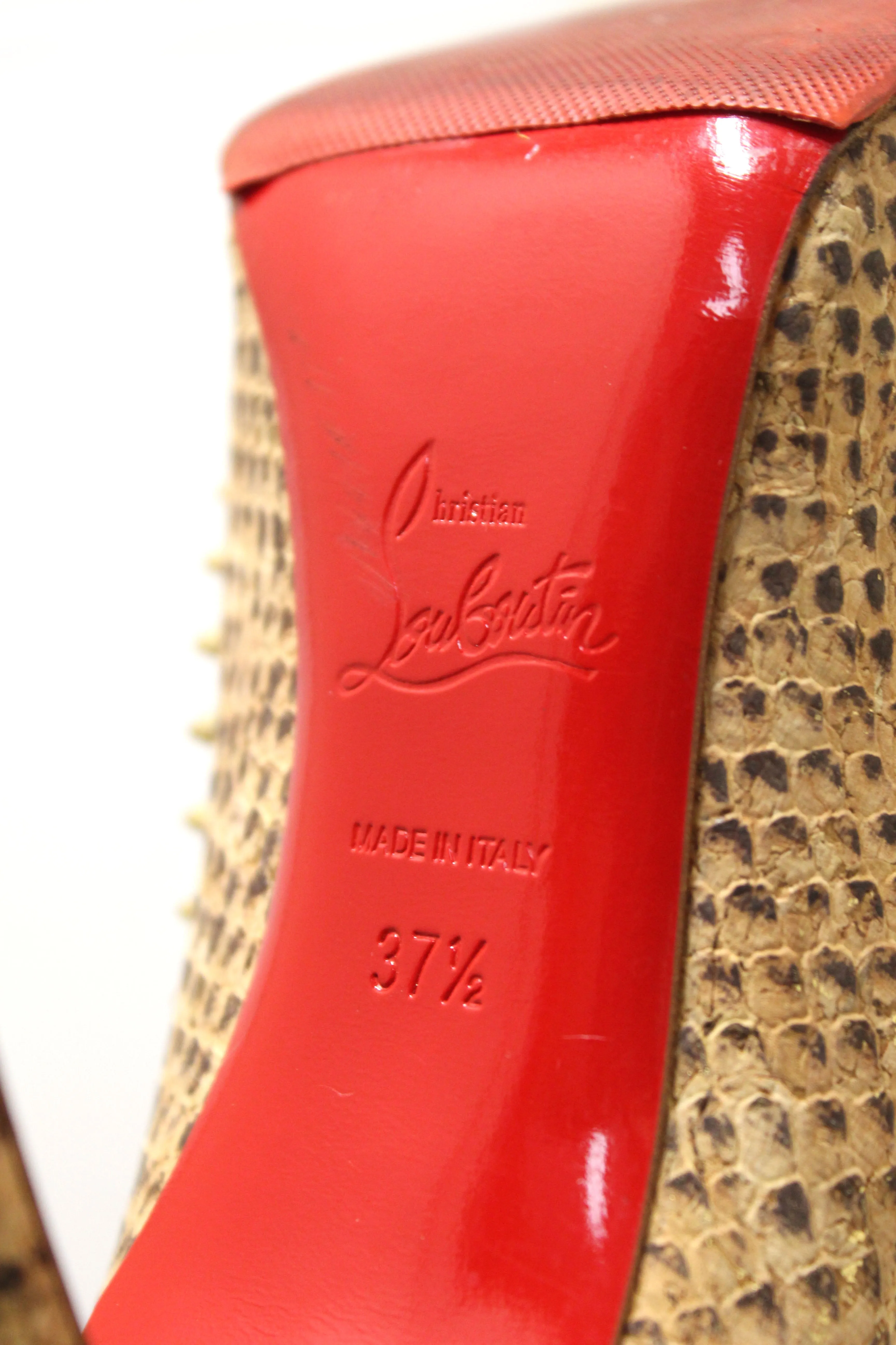 Christian Louboutin Anjalina 100 Cork Spike Heel 37.5