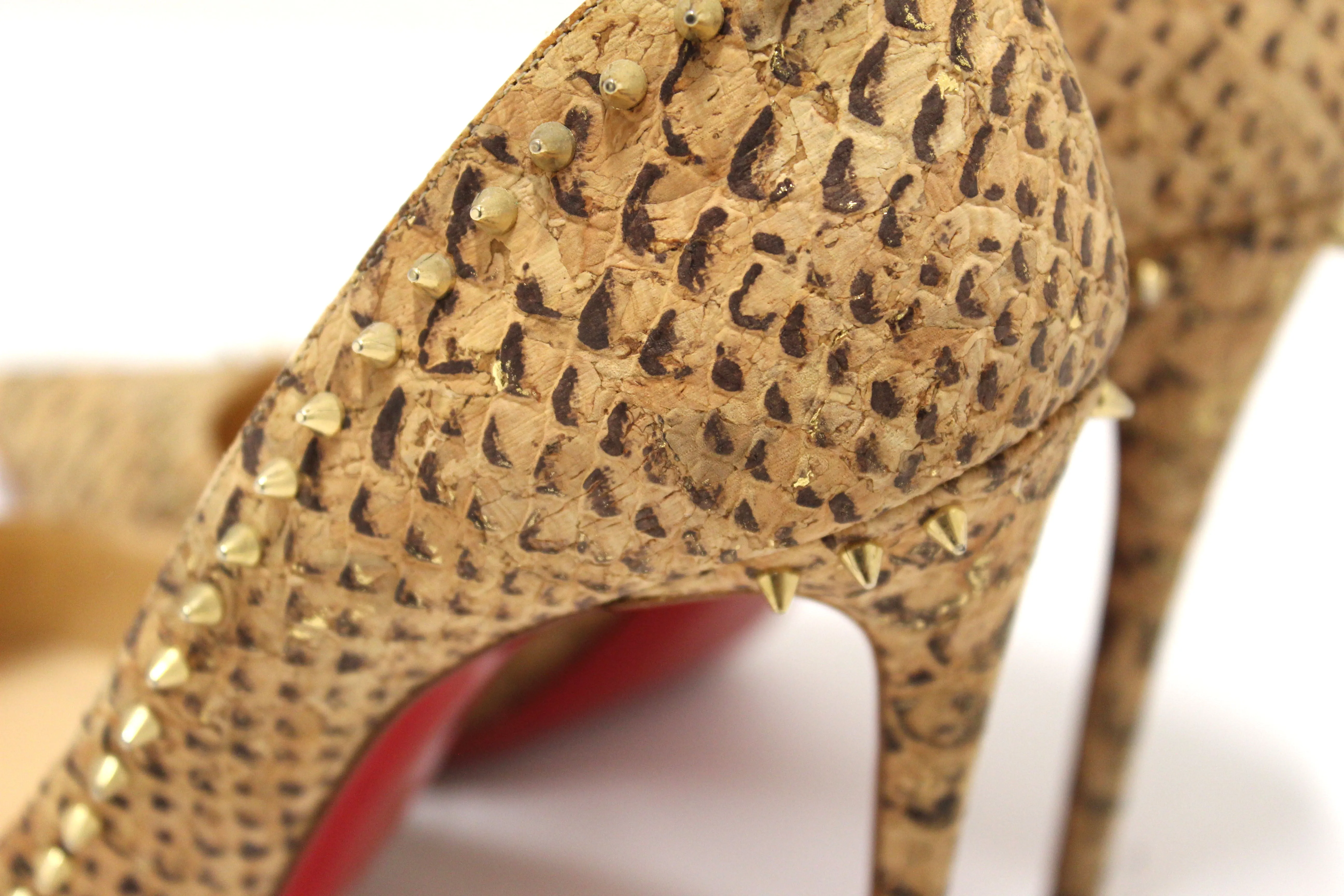 Christian Louboutin Anjalina 100 Cork Spike Heel 37.5