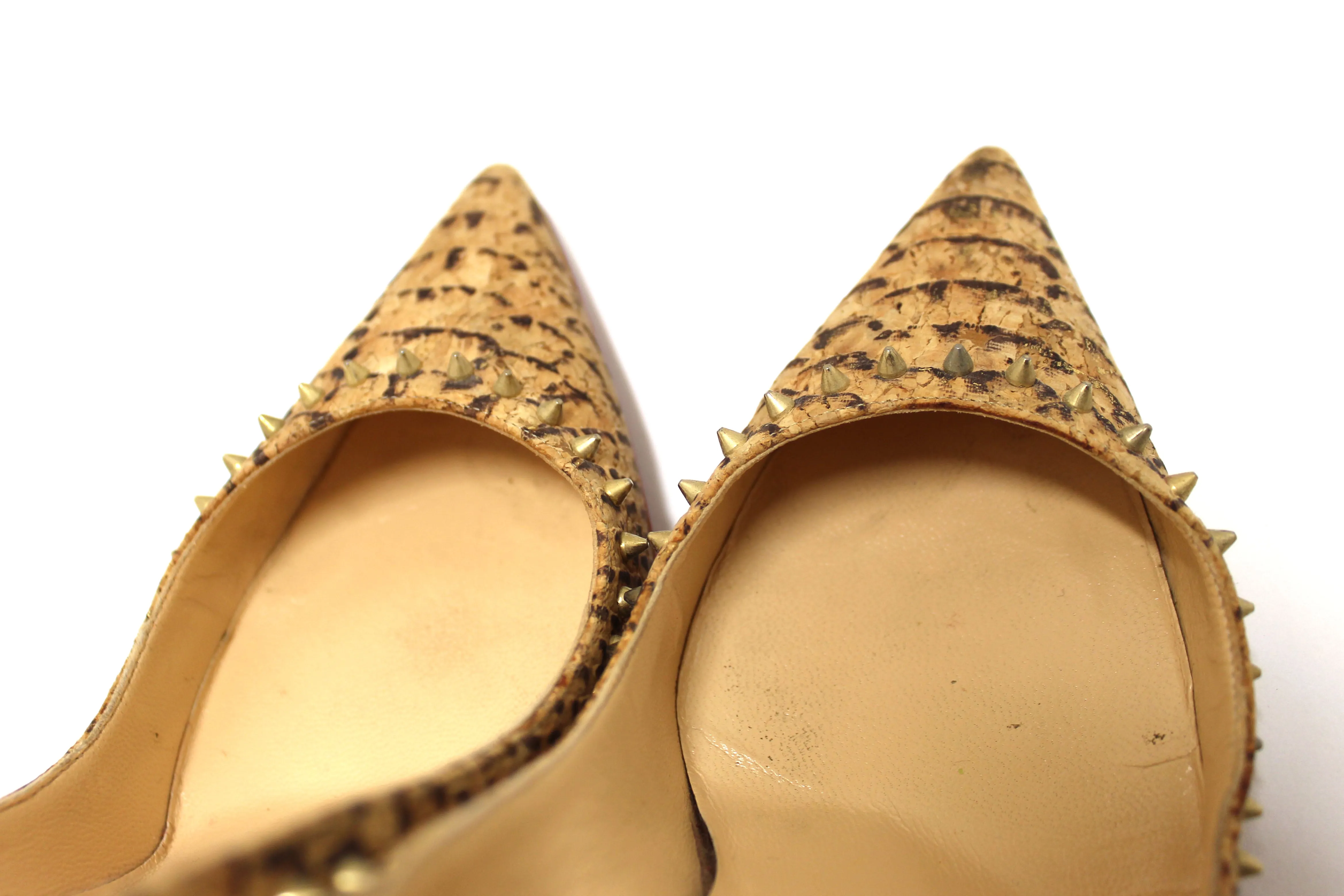 Christian Louboutin Anjalina 100 Cork Spike Heel 37.5