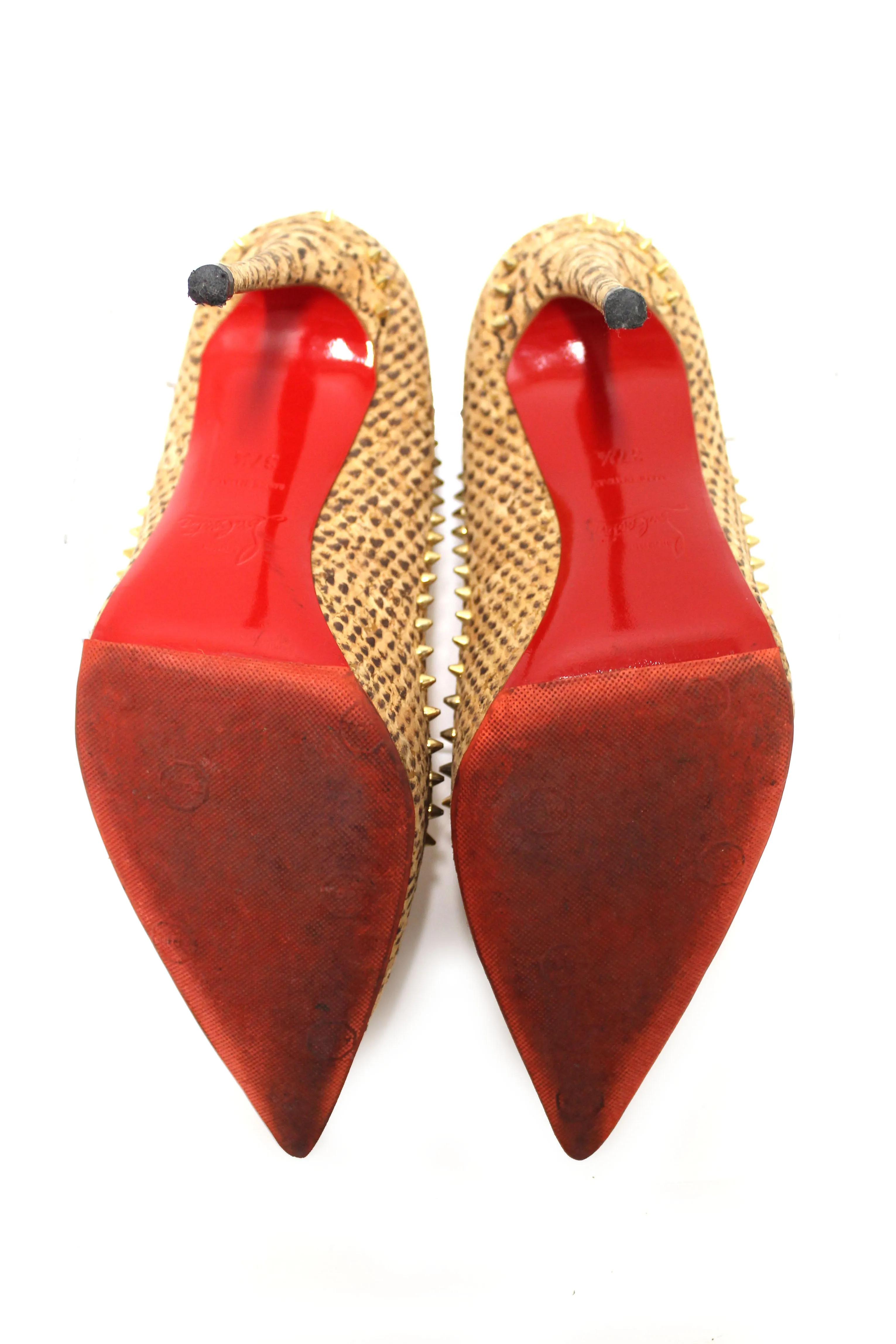 Christian Louboutin Anjalina 100 Cork Spike Heel 37.5