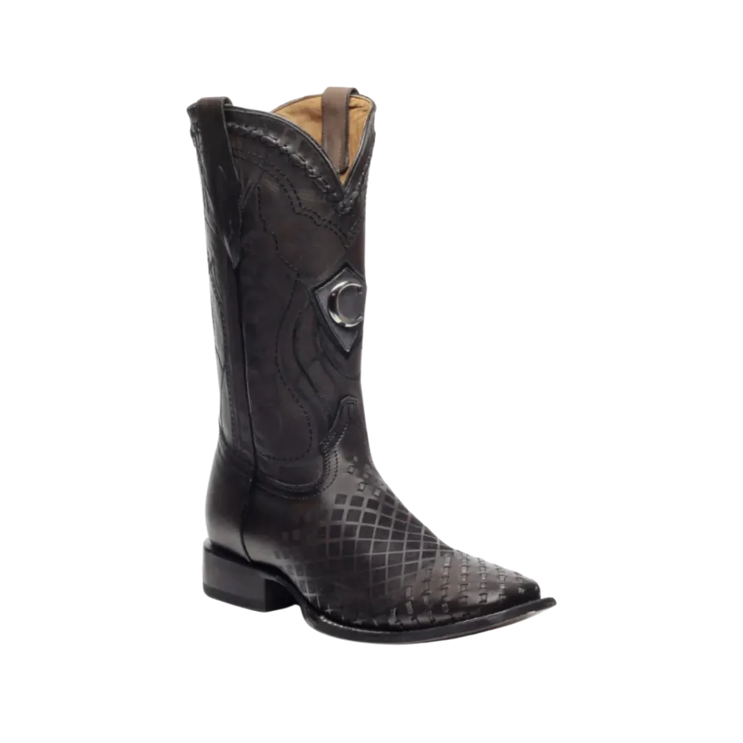 Cuadra Men's Over Black Lasser & Embroidery Boot
