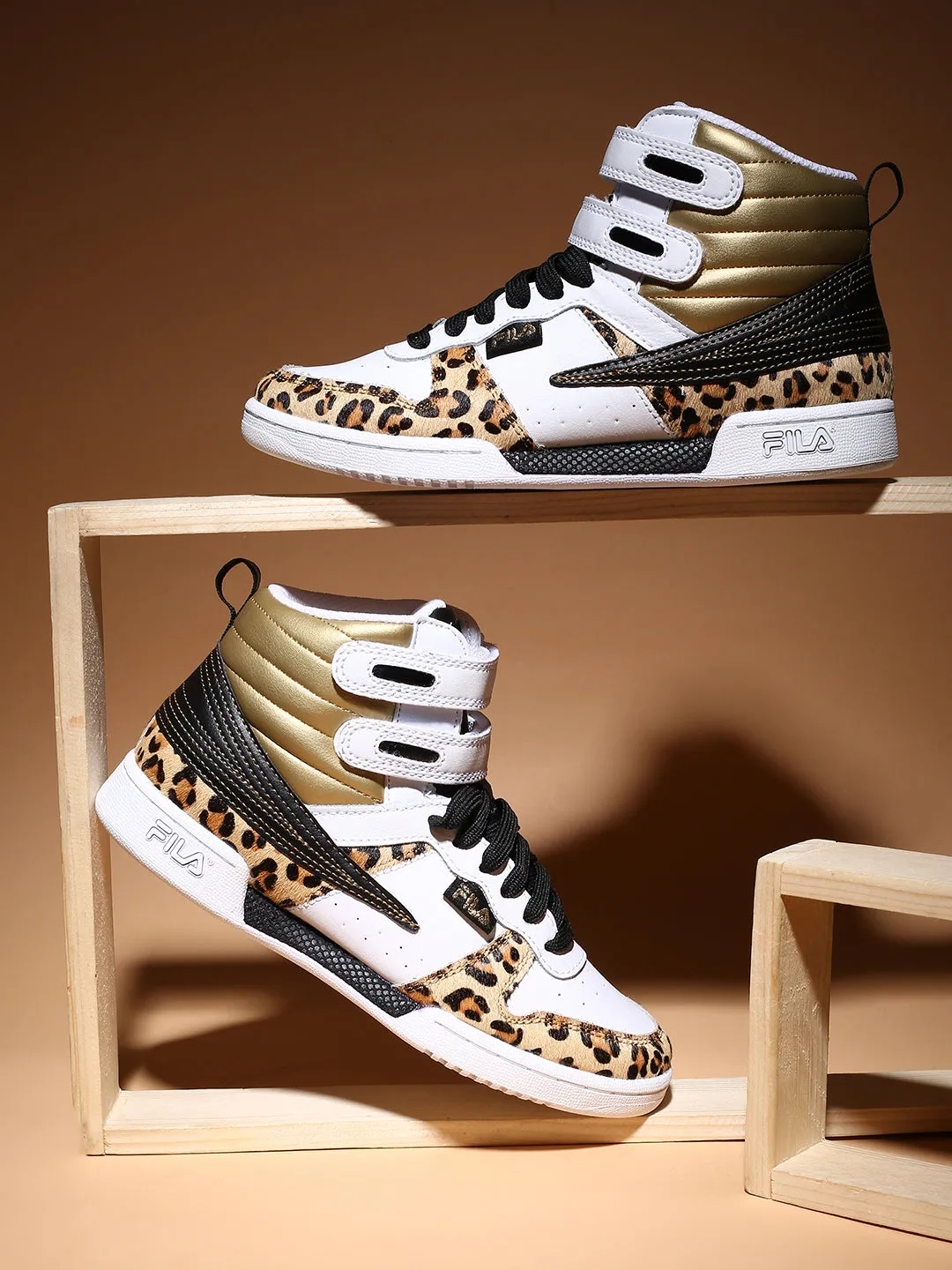 Fila Olive/Black F-14 Leopard Women's Basket Ball Shoes
