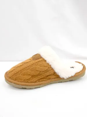 Furry Cable Knit Slipper