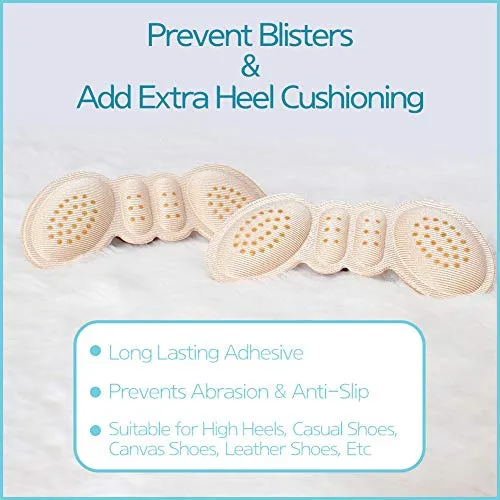 Gel Heel Cushion Inserts – High Heel Shoe Pads – Heel Grip Liner Insert (3mm Thickness, Black)