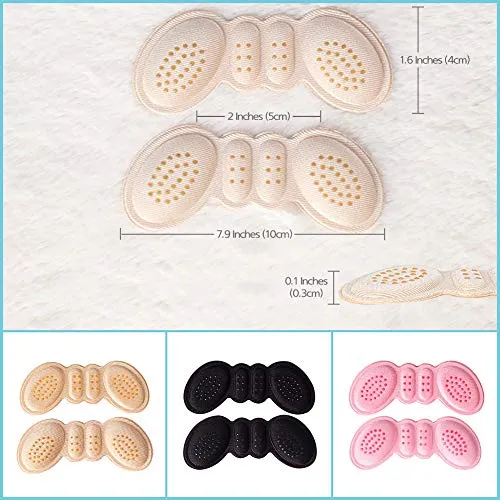 Gel Heel Cushion Inserts – High Heel Shoe Pads – Heel Grip Liner Insert (3mm Thickness, Black)