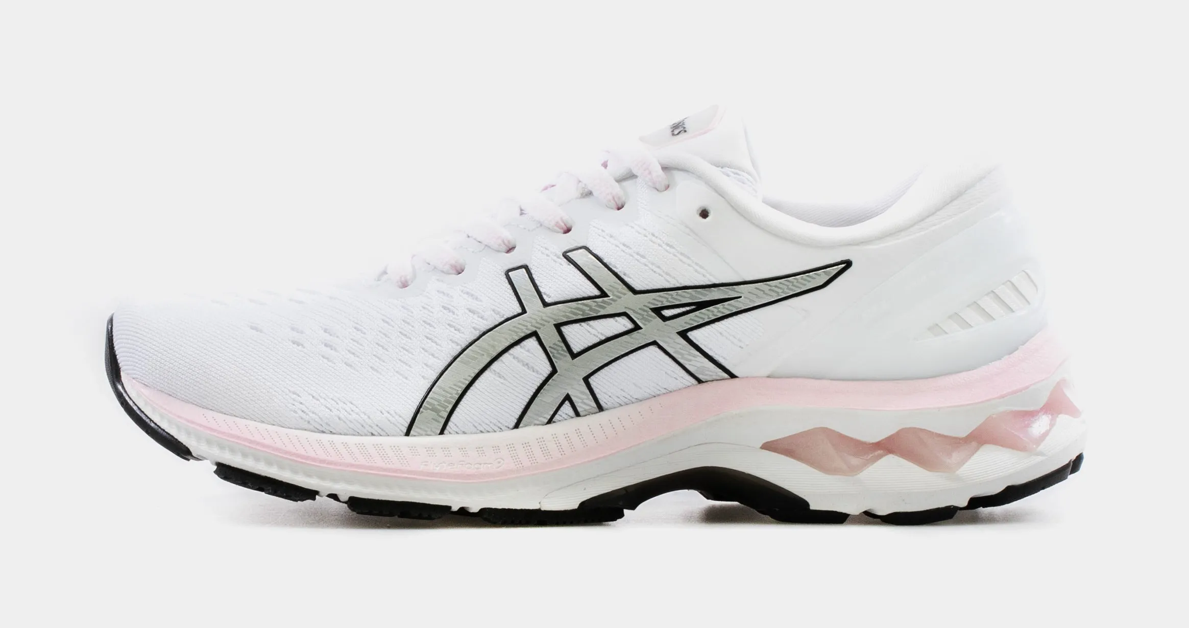 Gel Kayano 27 Womens Running Shoes (White/Pink)