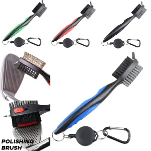 Golf Club Brush and Groove Cleaner Brush Brushes for Golf Shoes Golf Club Golf Golf Groove, Attach 61cm Retractable Zip-line Aluminum Carabiner