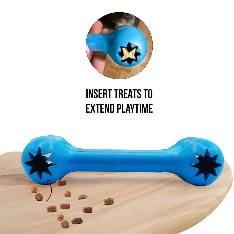 Goofy Tails Classic Bone- Small Interactive Chew Dog Toy | Blue