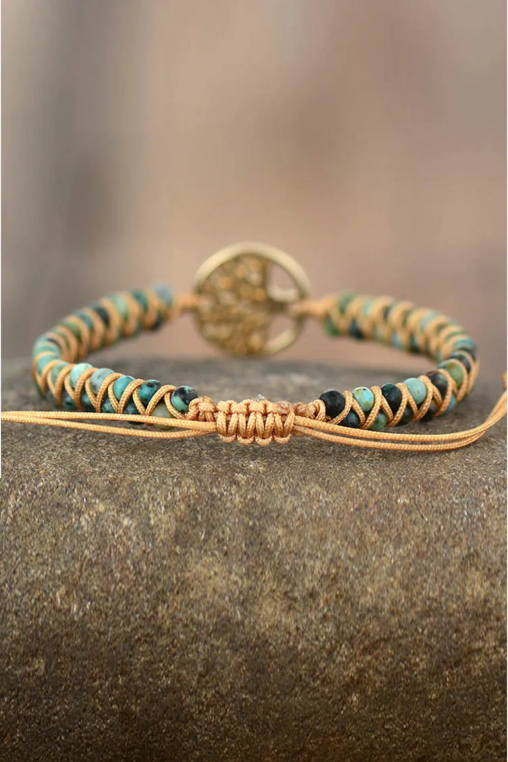 Handmade Tree Shape Beaded Copper Bracelet