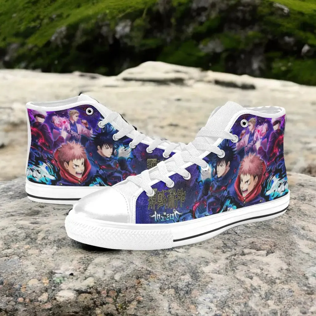 Jujutsu Kaisen Yuji Nobara Megumi Gojo Team Shoes High Top Sneakers for Kids and Adults