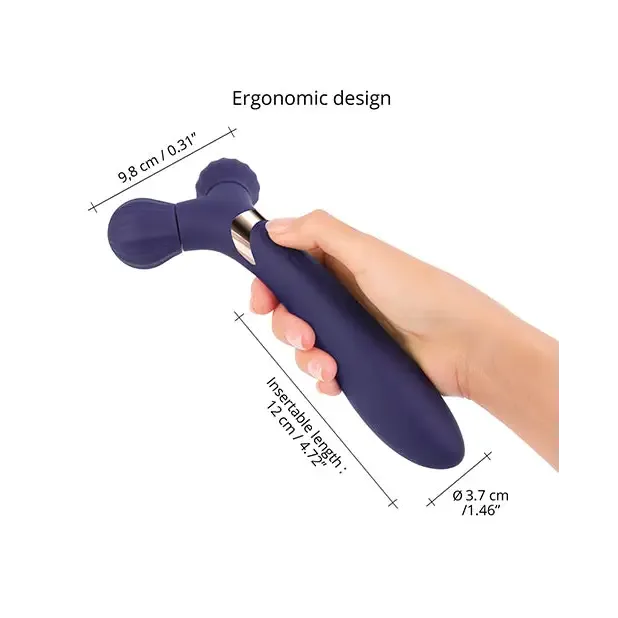 Love to Love Fireball Rechargeable Dual Ended Silicone Body Massager & Vibrator Midnight Indigo