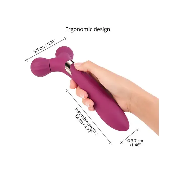 Love to Love Fireball Rechargeable Dual Ended Silicone Body Massager & Vibrator Plum Star