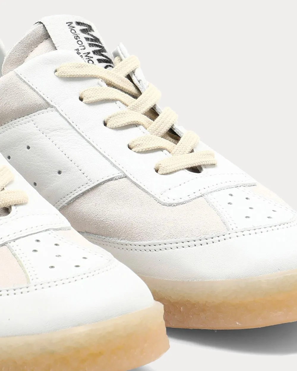 MM6 6 Court White Low Top Sneakers