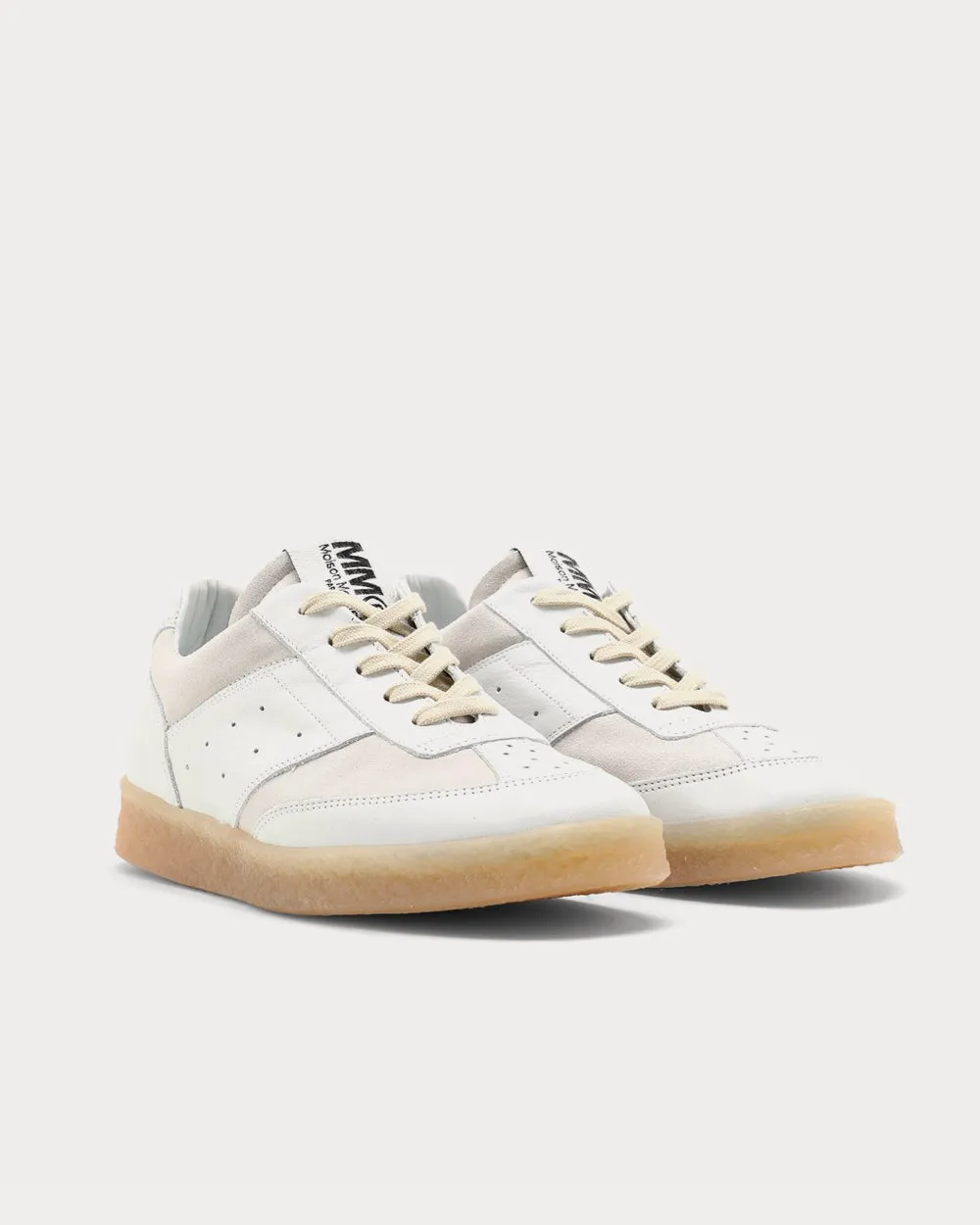 MM6 6 Court White Low Top Sneakers