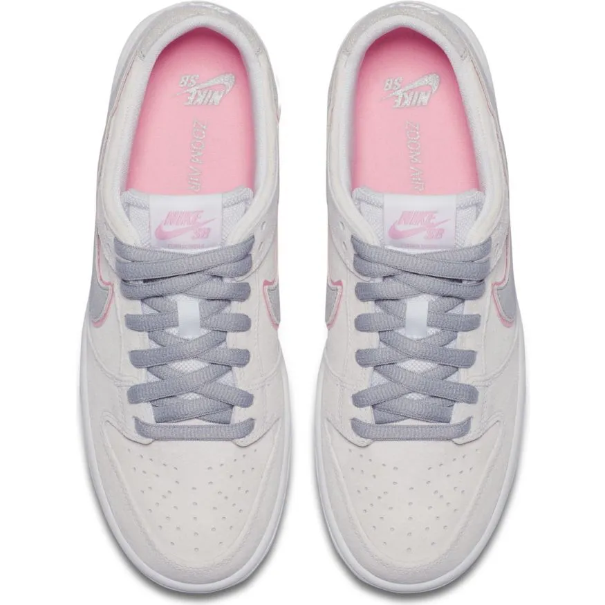 Nike SB Dunk Low Pro IW Skateboarding Shoe - White/Perfect Pink/Silver