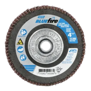 Norton 4-1/2 x 5/8 - 11 In. BlueFire Fiberglass HD Flat Flap Disc T27 P40 Grit R884P1 ZA 10 Count