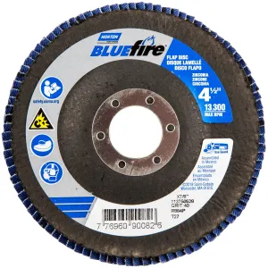 Norton 4-1/2 x 7/8 In. BlueFire Fiberglass HD Flat Flap Disc T27 P40 Grit R884P1 ZA 10 Count