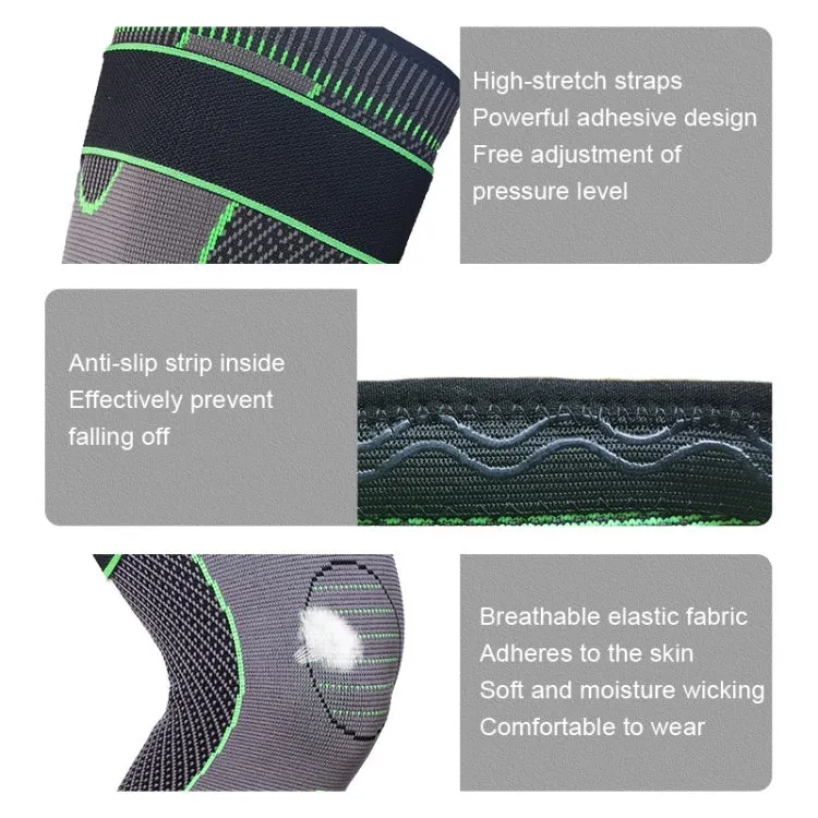 Nylon Knitted Riding Sports Extended Knee Pads, Size: XXL(Green Basic)