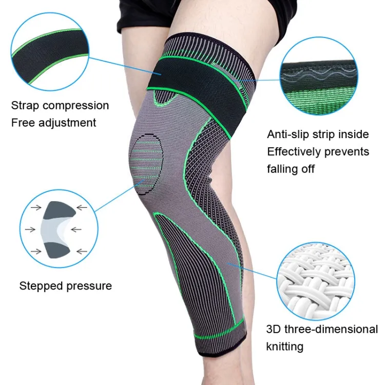 Nylon Knitted Riding Sports Extended Knee Pads, Size: XXL(Green Basic)