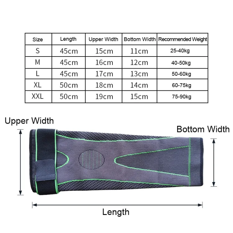 Nylon Knitted Riding Sports Extended Knee Pads, Size: XXL(Green Basic)
